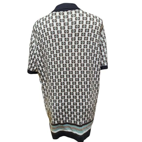 Express men's knit button front polo striped print size XL - Picture 4 of 8